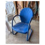 Vintage Metal Blue outdoor Chair etc