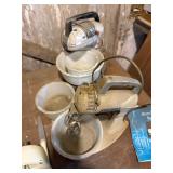 Vintage mix maid, electric mixer, bowls, etc.