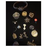 Vintage bracelet, brooches, etc.