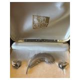 Vintage DeCurtis Sterling Silver Brooch & earrings
