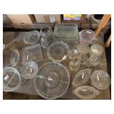 Vintage clear, press, glass platter, egg plate etc