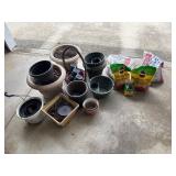 Vintage basket, Planters and potting soil