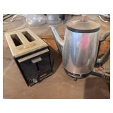 Vintage avocado, green toast, toaster & percolator