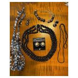 Vintage Swarovski earrings, vintage necklace etc