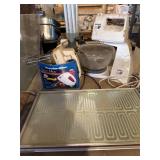 Vintage warming plates and mixer