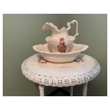 Vintage Arnels ceramic pitcher and wash basin set