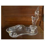 Vintage biomorphic tiffin glass centerpiece