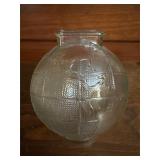 Vintage world globe carnival glass, coin bank