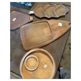 Vintage wooden serving platters, etc.