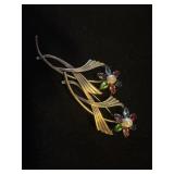 Vintage Symmetalic Sterling &14K Brooch