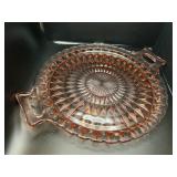 Vintage Pink & Amethyst Depression Glass Platter