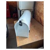 Metal Mailbox, wood shelf, etc.