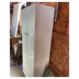 Vintage metal cabinet and contents