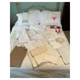 Vintage linen pillowcases, napkins, etc.