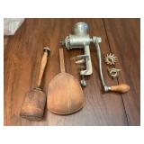 VINTAGE MEAT GRINDER & TOOLS
