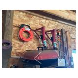 Pipe clamps, jack stand, small charcoal grill
