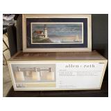 Vanity, light bar, picture, picnic basket