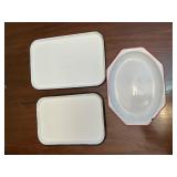 Vintage Enamel Trays and Platter