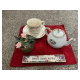 Vintage Ellgreave Genuine Ironstone Teapot, etc.