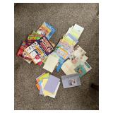 Unused Cards, stationary & Puzzle Books