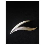 Vintage Crown Trifari  Brushed Silver Tone  Brooch