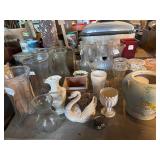 Vintage vases, glass, pottery, etc.
