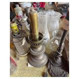 Vintage lamp bases & glass shades
