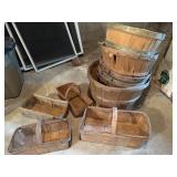 Vintage bushel baskets, and Barry baskets