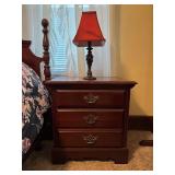 Two drawer niightstand and lamp