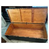 Vintage Black Painted Wooden Chest