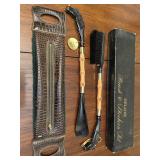 Vintage deluxe brush and shoe Horn set