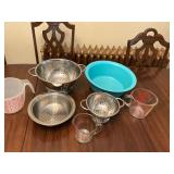 Colanders, Measuring Cups, bowl