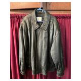 London Fog Black Leather Jacket size: 3XL