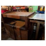 Vintage wooden kitchen stand with pullout slide