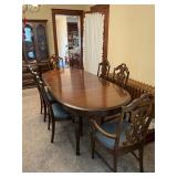 8ft Wooden Veneer Table w/6 Chairs