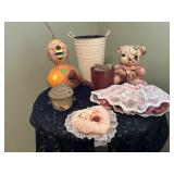 Spring garden decor and planters