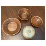 Wooden bowls, trinket tray Cheese cloche