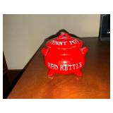 Vintage Lego Red Kettle Penny Pot