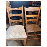 Vintage wooden chairs,, card table etc
