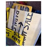 Barn Sale signs