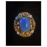 Vintage Blue filigree west Germany Brooch