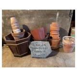 Vintage terra-cotta pots, strawberry pot etc