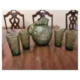 Vintage Anchor Hocking 'Milano' Pitcher and cups