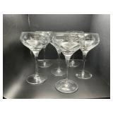 Etched Leaf Pattern Champagne/Cocktail Glasses