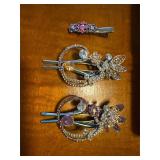 Vintage Rhinestone hair clips