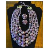 Vintage lavender West Germany necklace set
