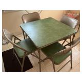 Vintage Green Samsonite Card Table & chairs
