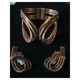 Mid Century RENOIR 'Copper Bracelet, Earrings Set
