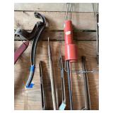 Vintage chain, binders, pipe, clamp, etc.