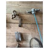 Vintage clevis, pin, hook, hands blade etc